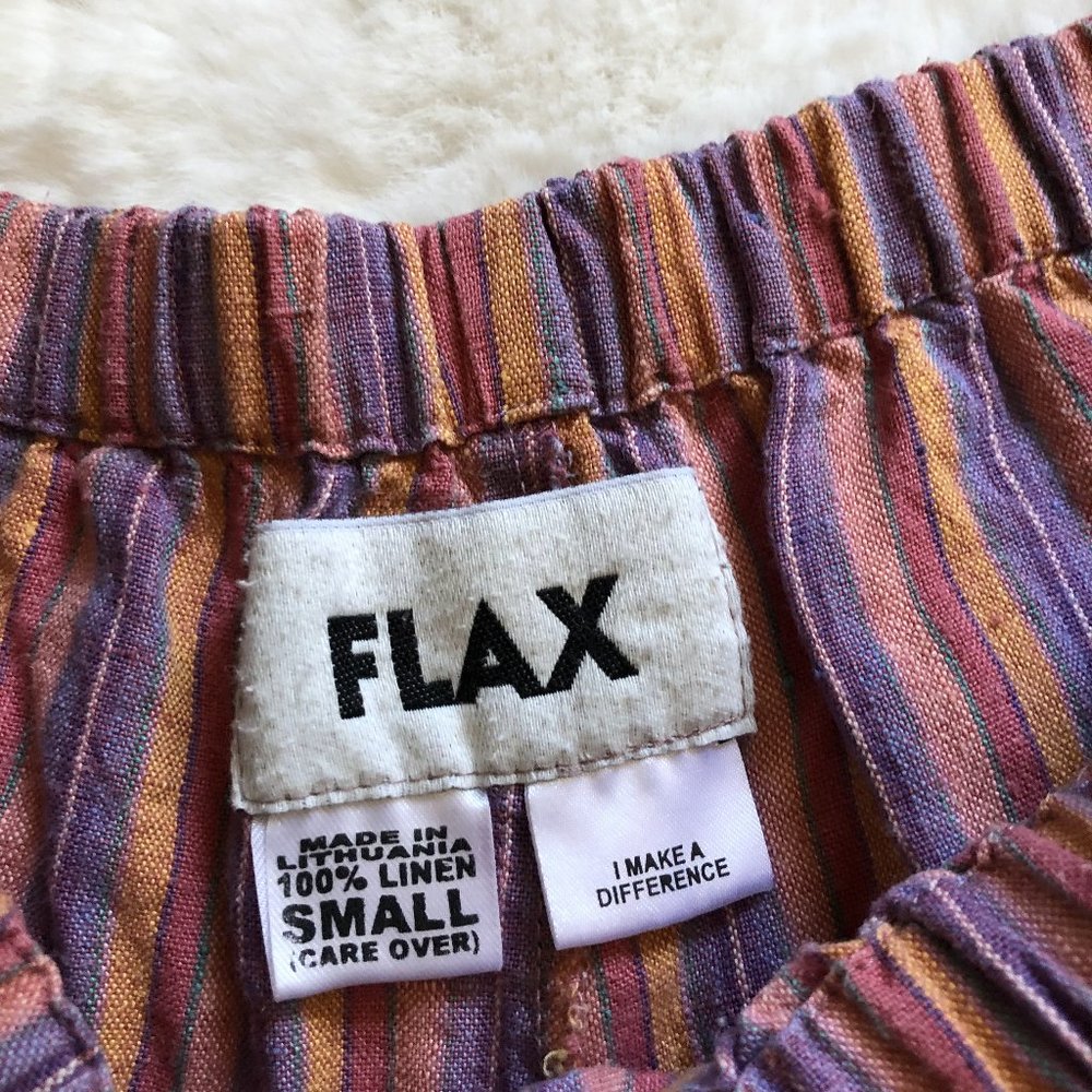 Flax striped shorts 100% linen size small - Picture 4 of 9